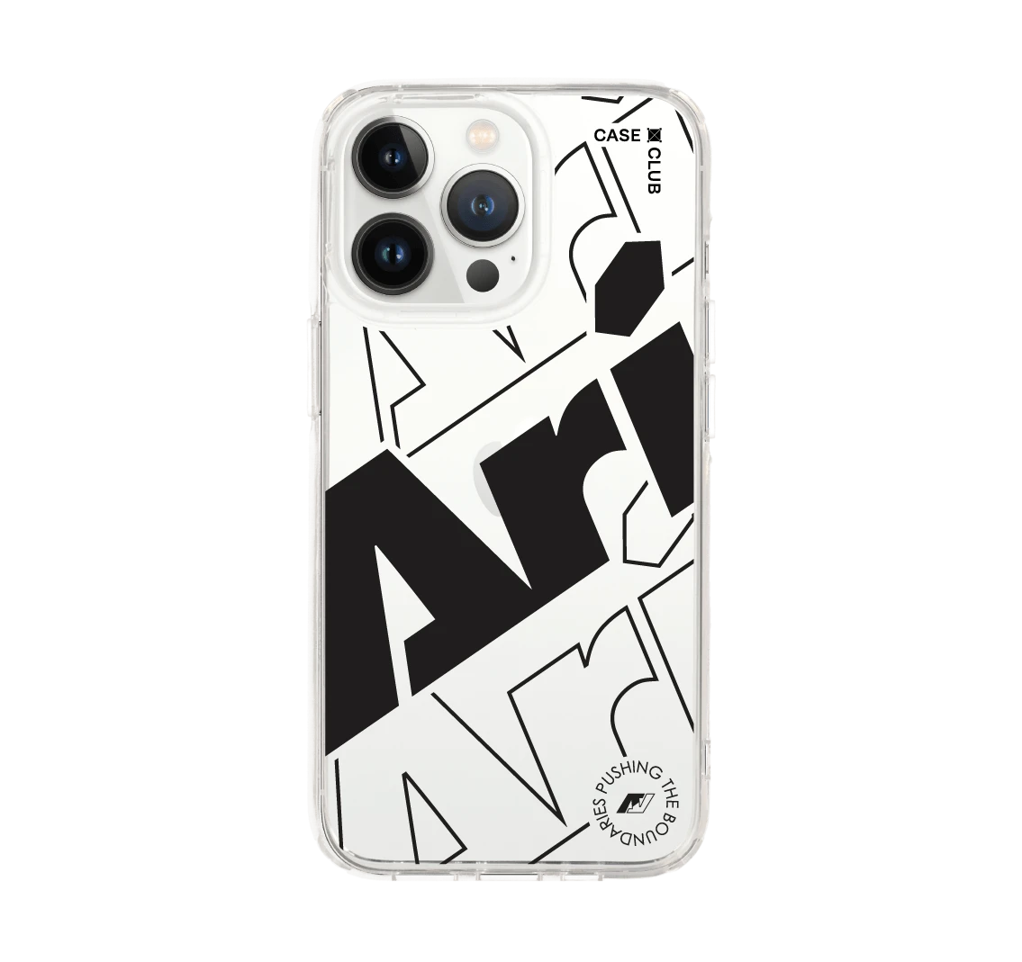 iphone 13 pro clear case ari logomania black